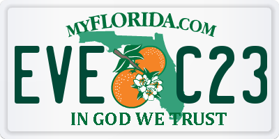 FL license plate EVEC23