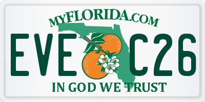 FL license plate EVEC26