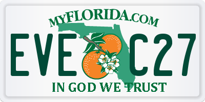 FL license plate EVEC27