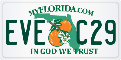 FL license plate EVEC29