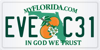 FL license plate EVEC31