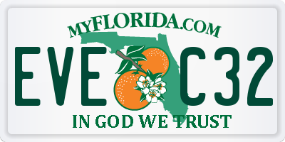 FL license plate EVEC32