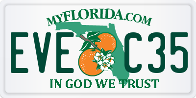FL license plate EVEC35