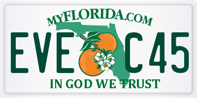 FL license plate EVEC45