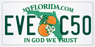 FL license plate EVEC50