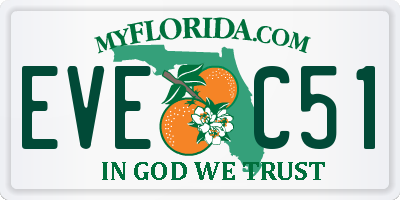 FL license plate EVEC51