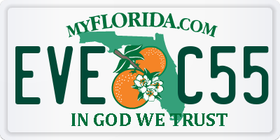 FL license plate EVEC55