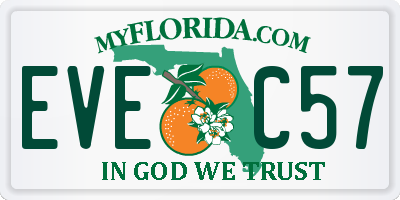 FL license plate EVEC57