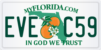FL license plate EVEC59