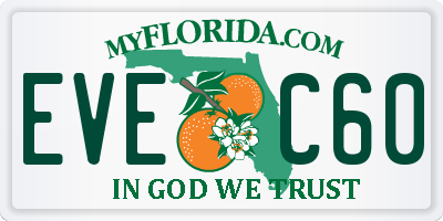 FL license plate EVEC60