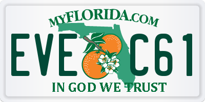 FL license plate EVEC61
