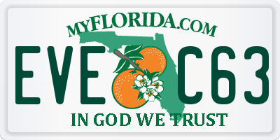 FL license plate EVEC63