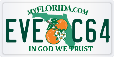 FL license plate EVEC64