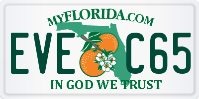 FL license plate EVEC65