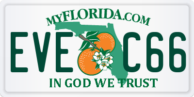 FL license plate EVEC66