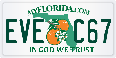 FL license plate EVEC67