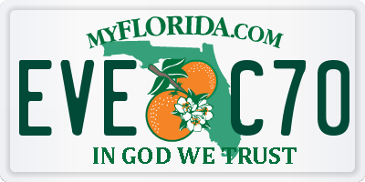 FL license plate EVEC70