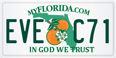 FL license plate EVEC71