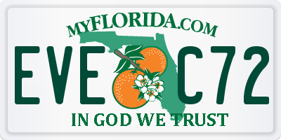 FL license plate EVEC72