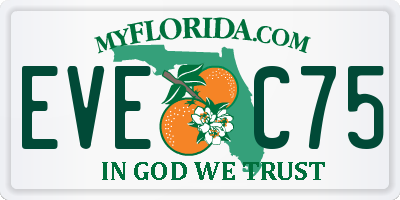 FL license plate EVEC75