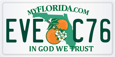 FL license plate EVEC76