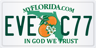 FL license plate EVEC77