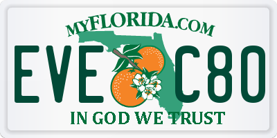 FL license plate EVEC80