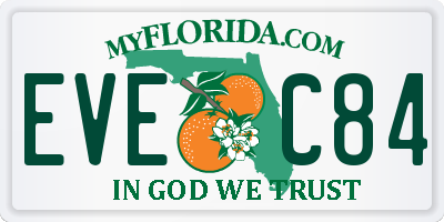 FL license plate EVEC84