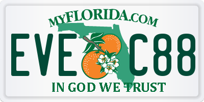 FL license plate EVEC88