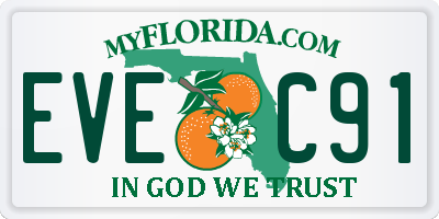 FL license plate EVEC91
