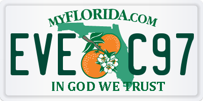 FL license plate EVEC97