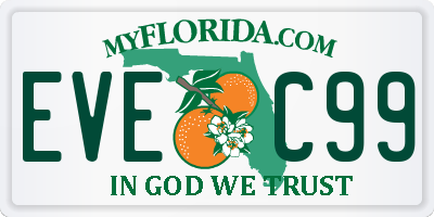 FL license plate EVEC99