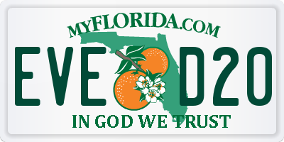 FL license plate EVED20