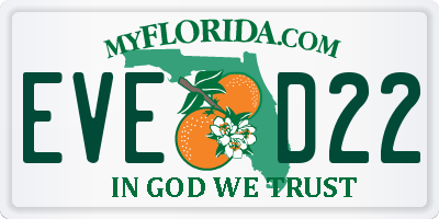 FL license plate EVED22