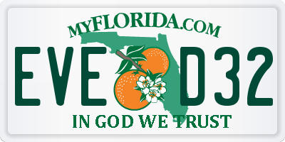 FL license plate EVED32