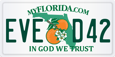 FL license plate EVED42