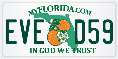 FL license plate EVED59