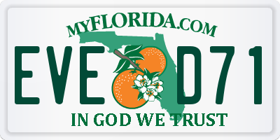 FL license plate EVED71