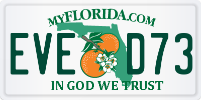 FL license plate EVED73