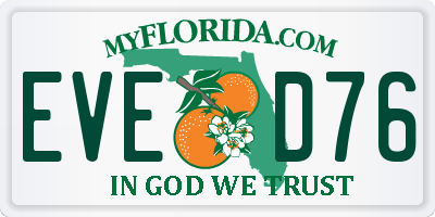 FL license plate EVED76