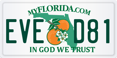 FL license plate EVED81