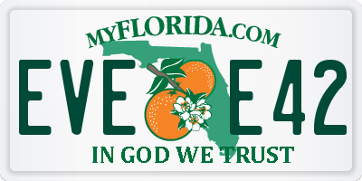 FL license plate EVEE42