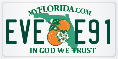 FL license plate EVEE91