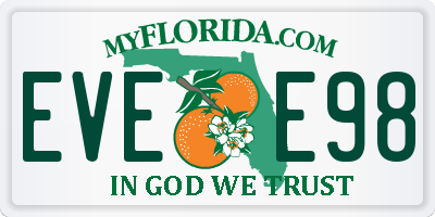 FL license plate EVEE98