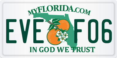 FL license plate EVEF06