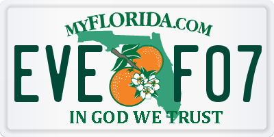 FL license plate EVEF07