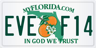 FL license plate EVEF14