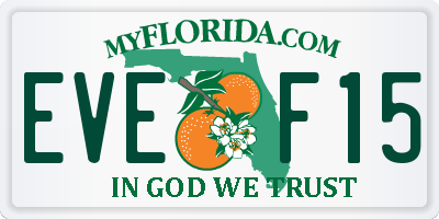 FL license plate EVEF15