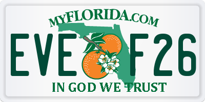 FL license plate EVEF26