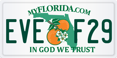 FL license plate EVEF29